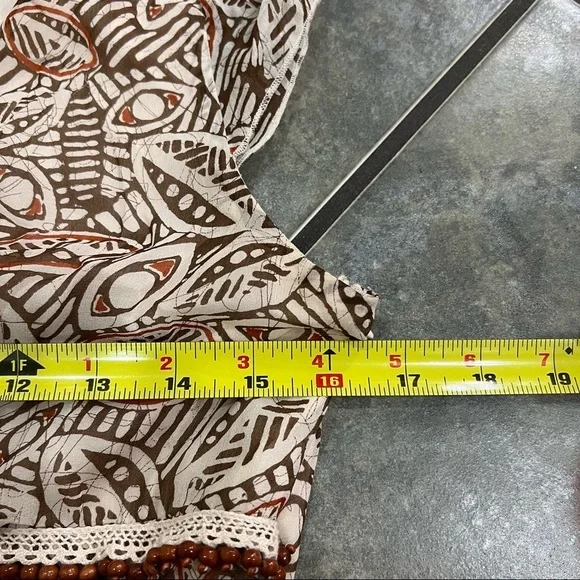 Sangria Womens Sz 12 Silk Dress Beaded Floral Boho Cottagecore Y2K Phoebe Buffay - Picture 10 of 12